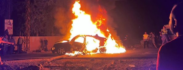 Israeli car airstrike Houmine Fawqa South Lebanon 9-11-2025