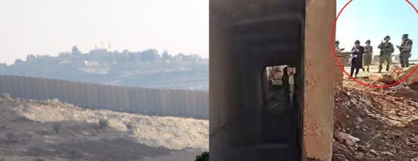 South Lebanon Israeli Wall near Yaroun and soldiers in Hamamis Hill (Collage_ Janoubia)