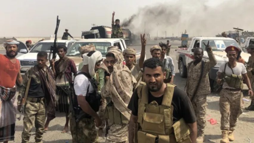 Fighters of the UAE-trained Southern Transitional Council Yemen (AFP)