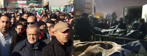 Iran today pezeshkian and bodies tehran 12-1-2026