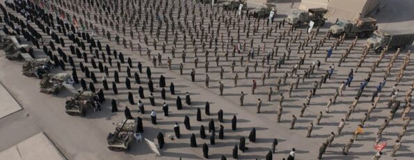 Iranian Revolutionary Guard drill in the Persian Gulf on Monday, Feb. 16 (AP)