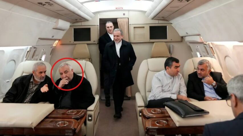 Mohammad Ebrahim Taherian-Fard Iranian Foreign Minister Abbas Araqchi on a flight to Beirut on January 8