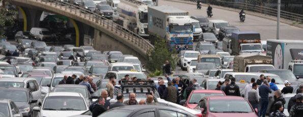 Taxi drivers protests in Beirut, Lebanon (AP)