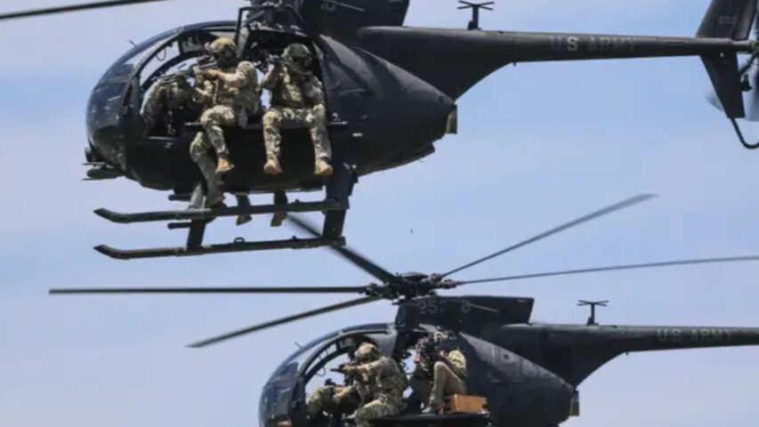 US Army Rangers train with the 160th Special Operations Aviation Regiment