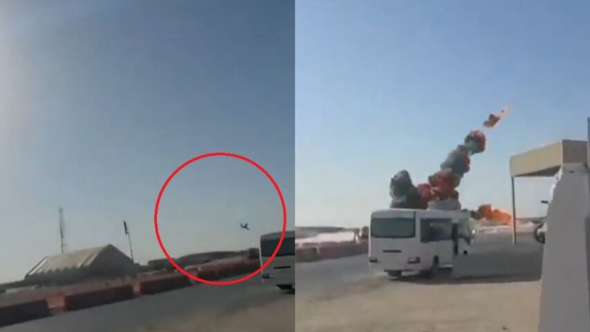 Kuwaiti US Base Hit by Iranian Drone (Screenshot)