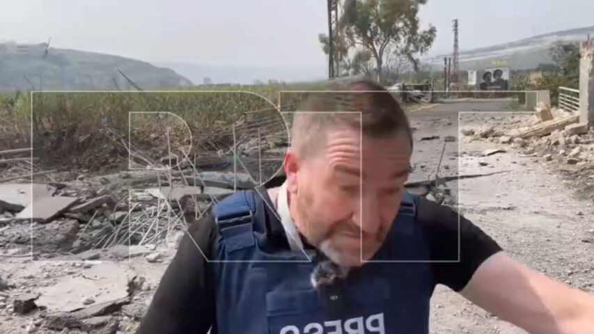 RT Crew hit Israeli Airstrike (Janoubia Screenshot/RT)