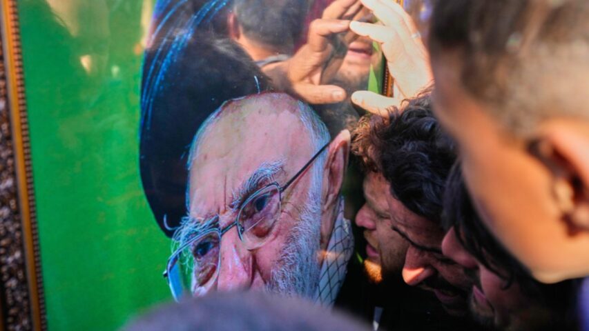 Shiite Muslims mourn the killing of Iranian Supreme Leader Ayatollah Ali Khamenei