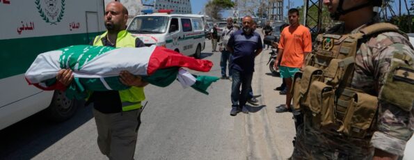Tyre Massacre Coffins (AP)