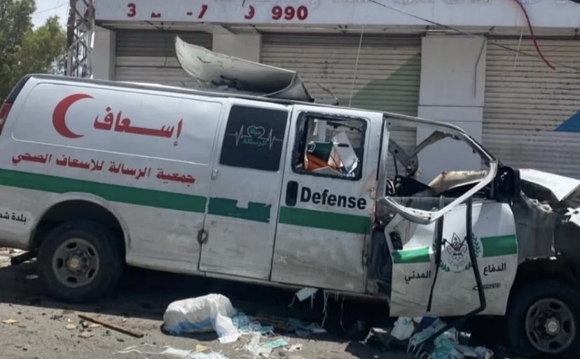 استهداف سيارة إسعاف في شحور يسفر عن شهيد وجريح