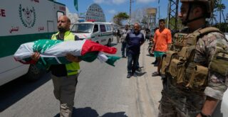 Tyre Massacre Coffins (AP)